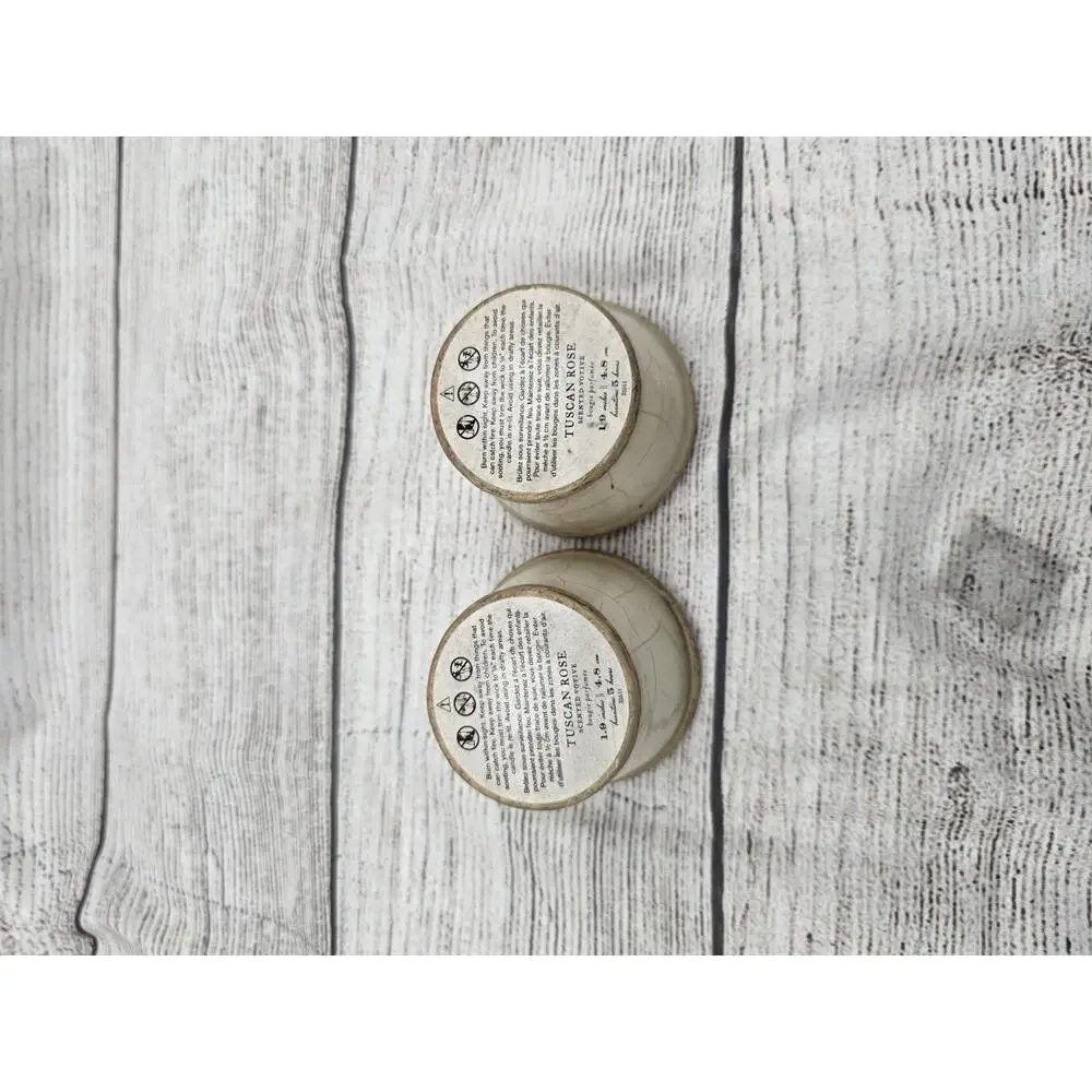 Pottery Barn Tuscan Rose Votive Candles (2)